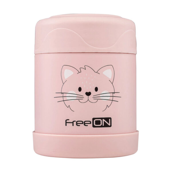 Θερμός Φαγητού FreeOn Kitty Pink 350ml