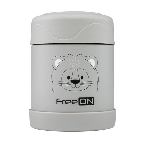 Θερμός Φαγητού FreeOn Lion Grey 350ml