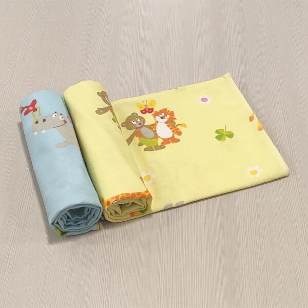 Πάνες Αγκαλιάς Φανελένιες Βαμβακερές Κίτρινο Σιελ Ζωάκια Σετ 2 τεμ