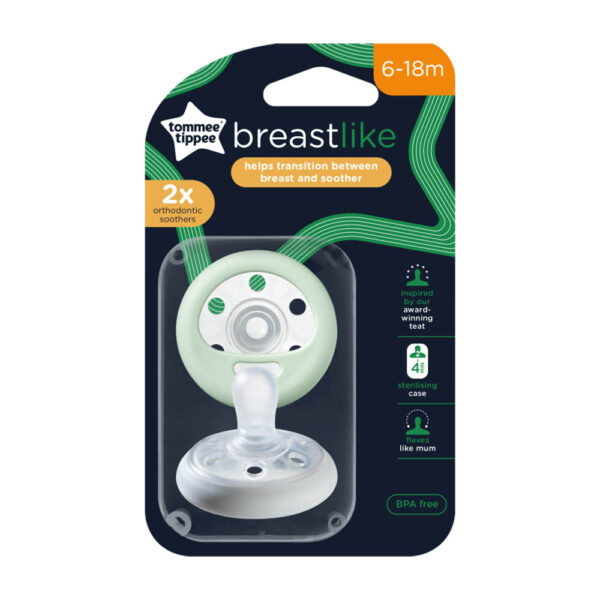 Πιπίλα Σιλικόνης Tommee Tippee Closer to Nature Breast Like Soother 6-18m 2τεμ.