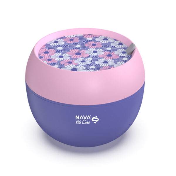 Nava We Care Lunchbox Δοχείο Φαγητού με Χωρίσματα Στρογγυλό Μωβ 800ml