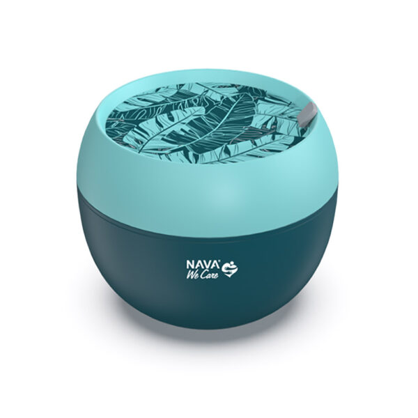 Nava We Care Lunchbox Δοχείο Φαγητού με Χωρίσματα Στρογγυλό Πετρόλ 800ml