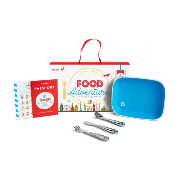 Σερβίτσιο Φαγητού Munchkin Food Adventure Big Kid Blue Dinning Set 4τεμ.