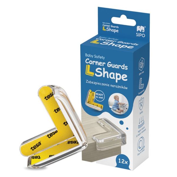 Sipo Προστατευτικά Γωνιών L-Shape Διάφανα 12τμχ