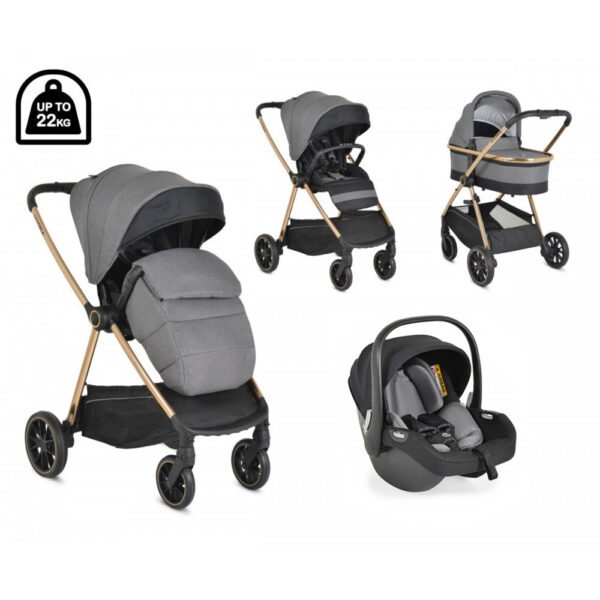 Σύστημα Καροτσιού Cangaroo Hydra 3σε1 Grey με Κάθισμα i-Size 40-87cm