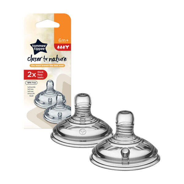 Θηλές Σιλικόνης Tommee Tippee Closer to Nature για Παχύρευστες Τροφές 6m+
