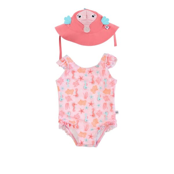 Zoocchini Σετ Ολόσωμο Μαγιό με UV Καπέλο Sally the Seahorse