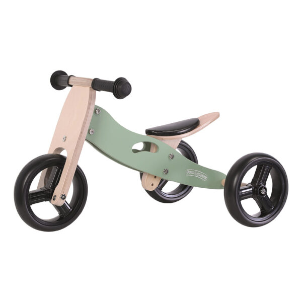 FreeOn Free2Move 2 σε 1 Rider Green Ξύλινο Ποδήλατο Ισορροπίας και Τρίκυκλο 12m+