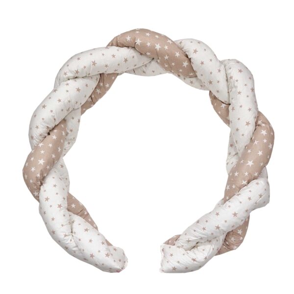 Πάντα Πλεξούδα Διπλή Beige Λευκό Αστεράκι 2μ.