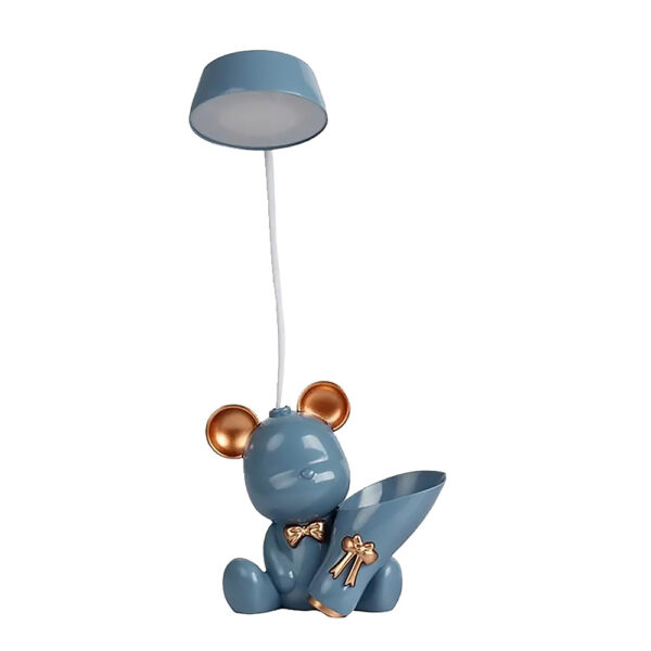 Zmart Φωτιστικό Γραφείου Αρκουδάκι με Μολυβοθήκη και Θύρα USB Blue