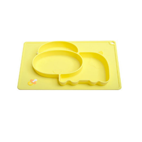 Zmart Πιάτο Σιλικόνης με 3 Θέσεις Hippo Κίτρινο
