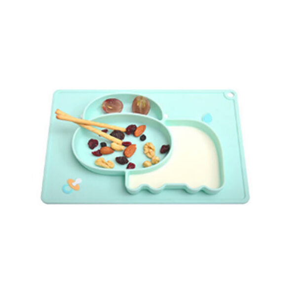 Zmart Πιάτο Σιλικόνης με 3 Θέσεις Hippo Μέντας