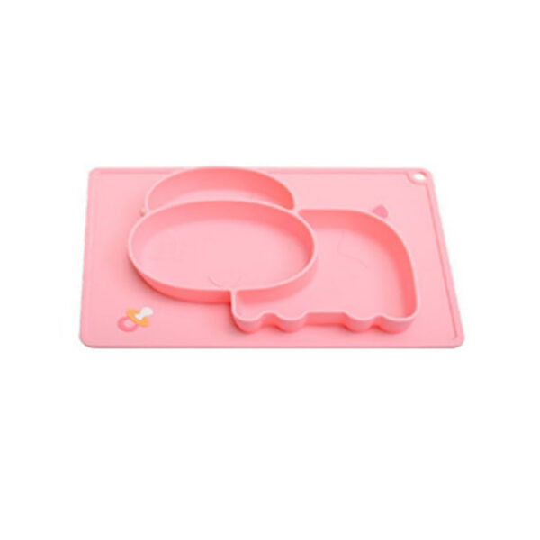 Zmart Πιάτο Σιλικόνης με 3 Θέσεις Hippo Ροζ