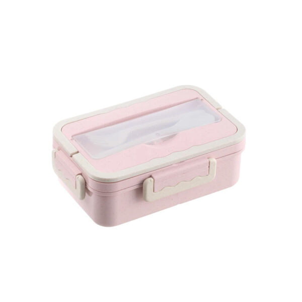 Zmart Lunchbox Δοχείο Φαγητού με Χωρίσματα Κουτάλι Chopsticks Pink 20x13