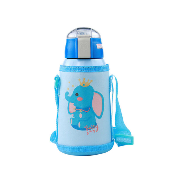 Zmart Παγούρι με Θήκη, Αυτόματο Άνοιγμα και Καλαμάκι Elephant Blue