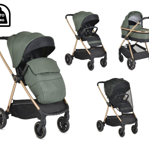 Καρότσι Cangaroo Hydra Green 2σε1 Green Με Πορτ Bebe