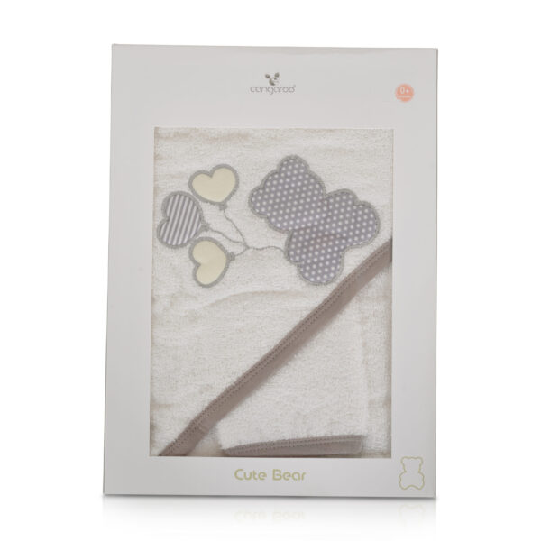 Βρεφικό Μπουρνούζι με Κουκούλα Cangaroo 7755 Cute Bear 100/100 White