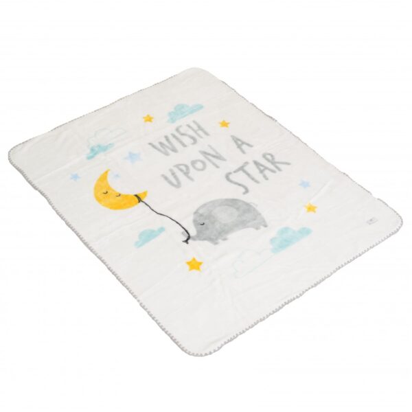 Κουβέρτα Βελουτέ Cangaroo Softy Wish Upon A Star White 110x140 εκ.