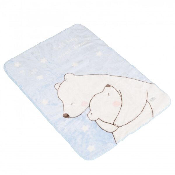 Κουβέρτα Βελουτέ Cangaroo Softy Sweet Hugs Blue 80x110 εκ.