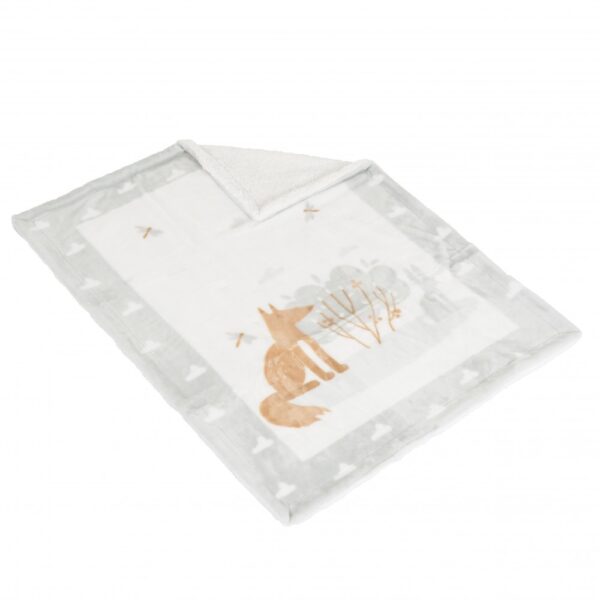 Κουβέρτα Αγκαλιάς και Λίκνου Cangaroo Sherpa Little Friends Grey 80x110 εκ.