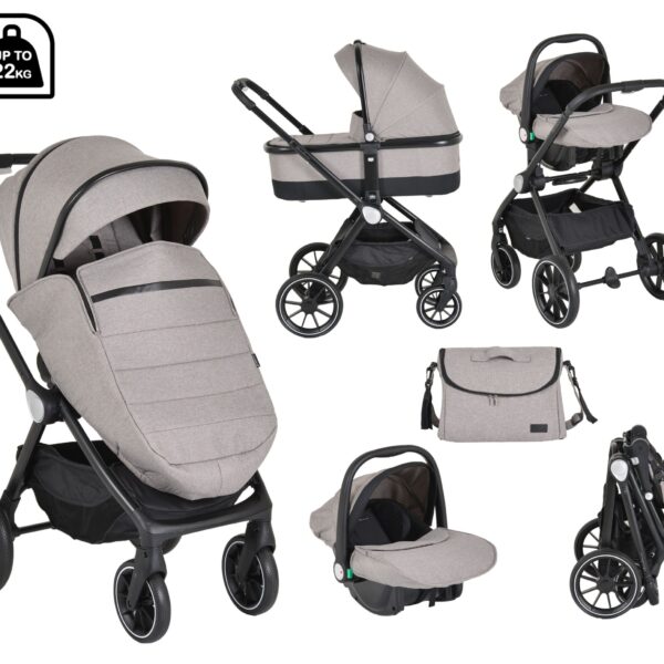 Σύστημα Καροτσιού Cangaroo Christiano 3 σε 1 Beige