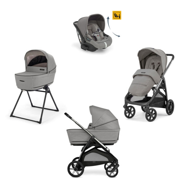 Σύστημα Μετακίνησης Inglesina Quattro Aptica Darwin Recline Platinum Grey Litio Black