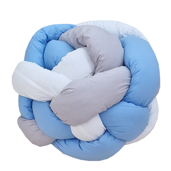 Στρογγυλό Μαξιλάρι Πουφ Μπάλα Αγκαλιάς Σιέλ Λευκό Γκρι