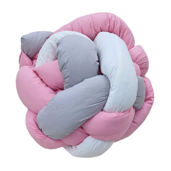 Στρογγυλό Μαξιλάρι Πουφ Μπάλα Αγκαλιάς Ροζ Λευκό Γκρι