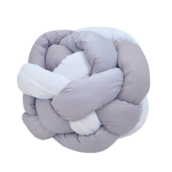 Στρογγυλό Μαξιλάρι Πουφ Μπάλα Αγκαλιάς Γκρι Λευκό