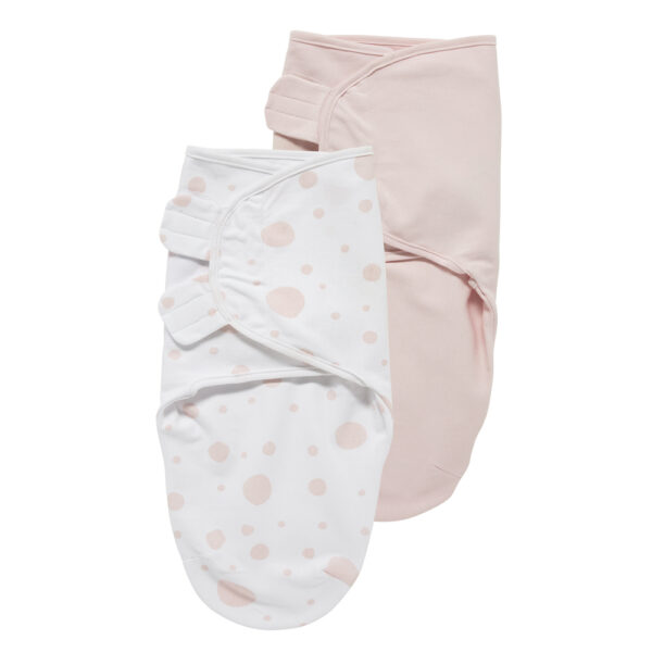 Meyco Swaddle Βρεφικός Υπνόσακος Pink Dots 0-3 μηνών 2τεμ.