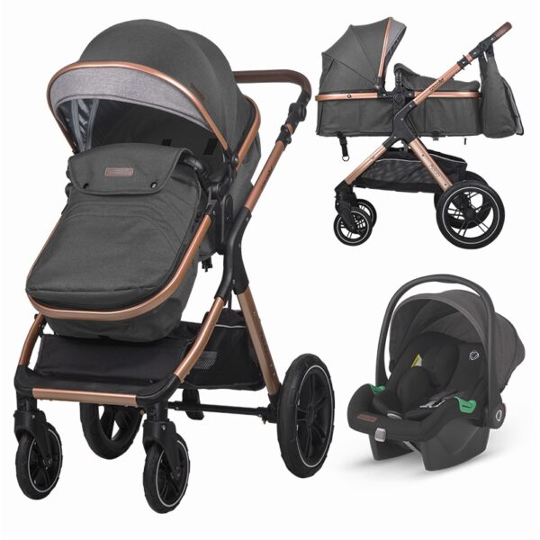 Smart Baby Coccolle Σύστημα Μετακίνησης Melora 2σε1 Diamond Black με Κάθισμα Αυτοκινήτου i-Size 40-87cm