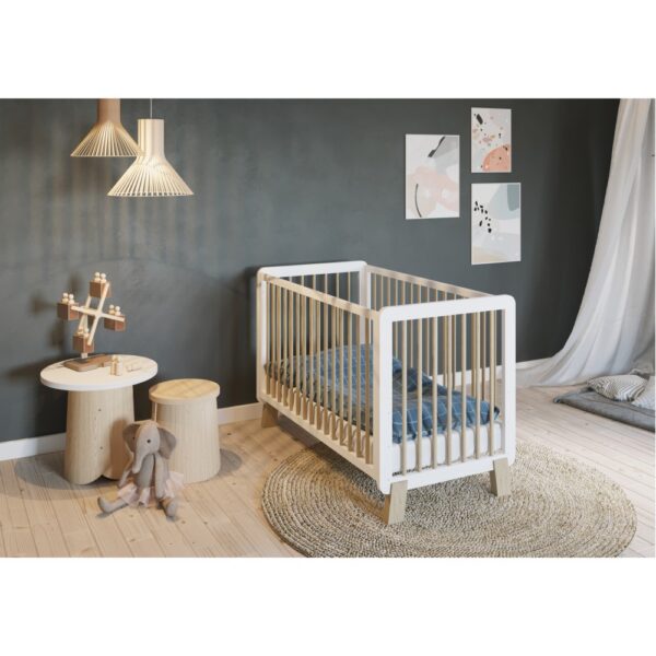 Brady Βρεφικό Κρεβάτι 60x120 White Natural