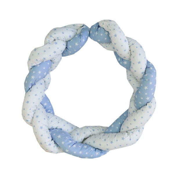 Πάντα Πλεξούδα Διπλή Σιέλ Λευκό Αστεράκι 2μ.