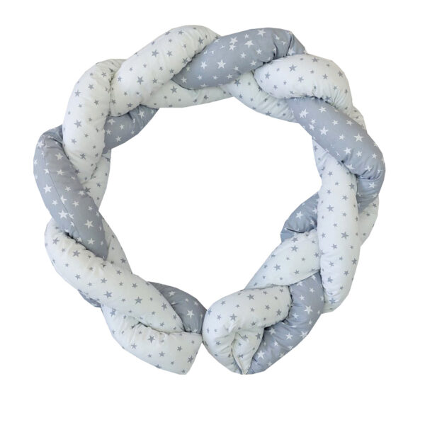 Πάντα Πλεξούδα Διπλή Γκρι Λευκό Αστεράκι 2μ.