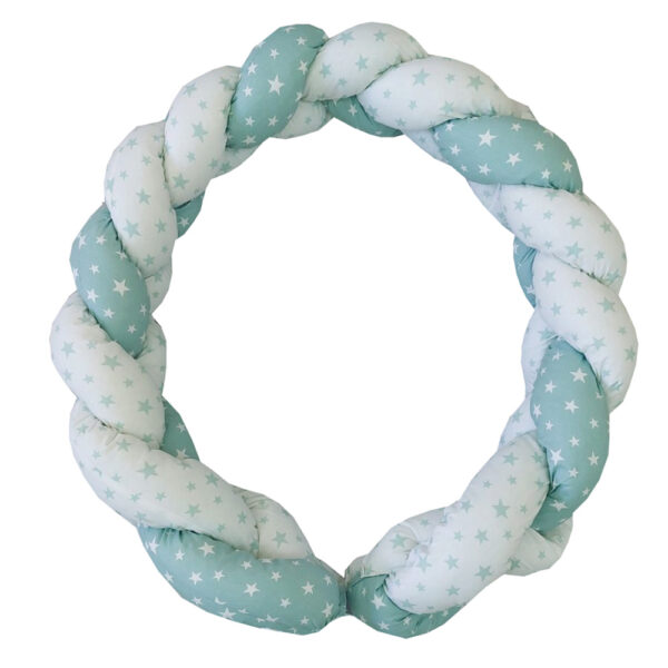 Πάντα Πλεξούδα Διπλή Mint Λευκό Αστεράκι 2μ.