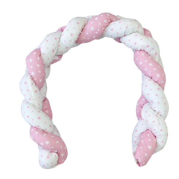 Πάντα Πλεξούδα Διπλή Ροζ Λευκό Αστεράκι 2μ.