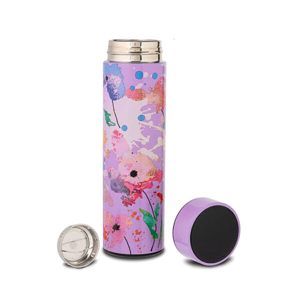 Nava We Care Θερμός Ανοξείδωτο με Φίλτρο και Ψηφιακή Ένδειξη Θερμοκρασίας στο Καπάκι, Λιλά 500ml