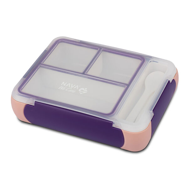 Nava We Care Bento Δοχείο Φαγητού Πλαστικό Ορθογώνιο Ροζ Μωβ 800ml