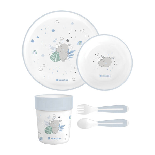 Kikkaboo Βρεφικό Σετ Φαγητού Savanna Blue 5τεμ.