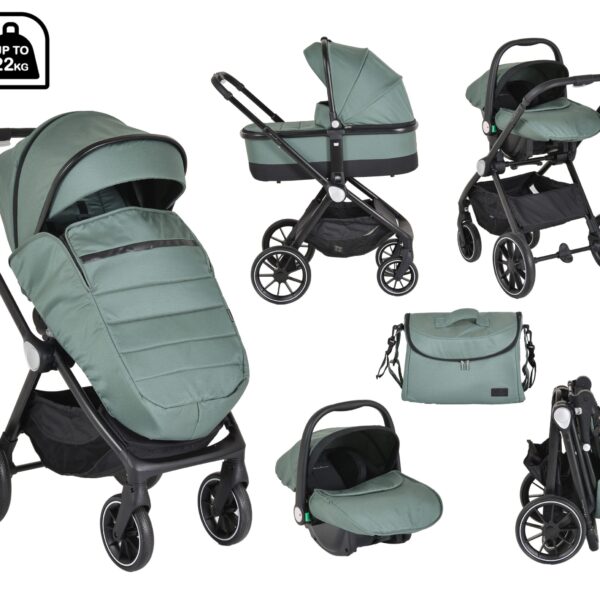 Σύστημα Καροτσιού Cangaroo Christiano 3 σε 1 Green