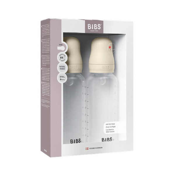 Bibs Σετ 2 τεμ Πλαστικό Μπιμπερό 270ml Σιλικόνης Ivory
