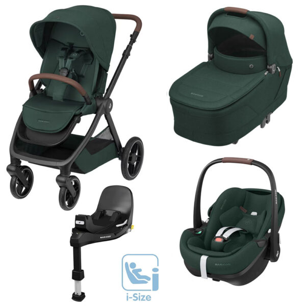 Maxi Cosi Σύστημα Μεταφοράς Oxford Twillic Green με Δώρο Βάση FamillyFix 360 Pro