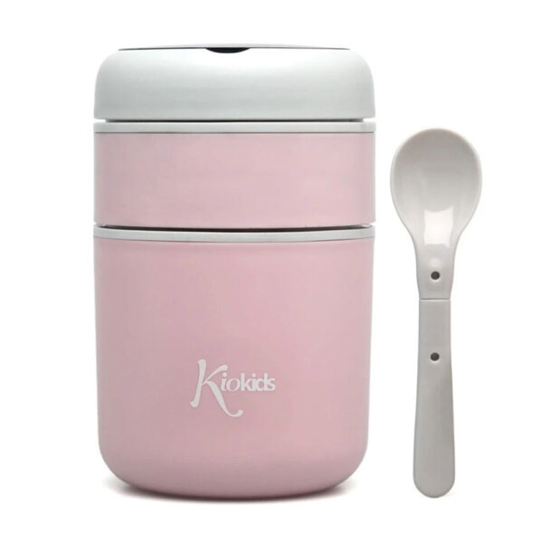 Kiokids Θερμός Φαγητού με Κουταλάκι 710ml Ροζ
