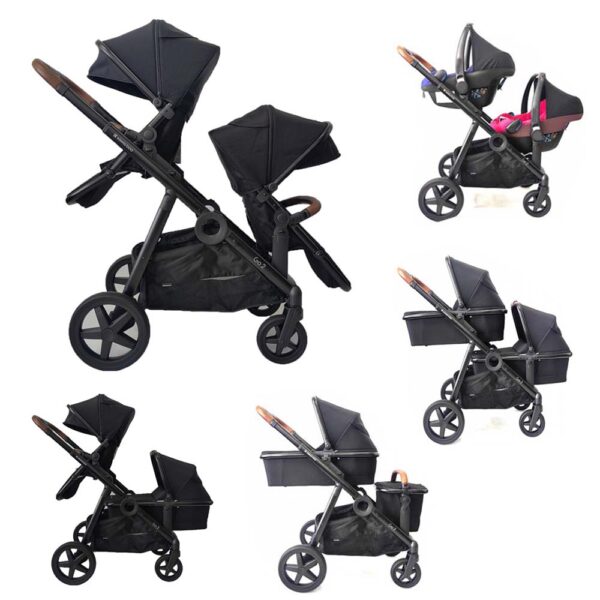 Kikkaboo Σύστημα Μετακίνησης Go 2 Black με Πορτ Μπεμπέ και Καθίσματα Αυτοκινήτου