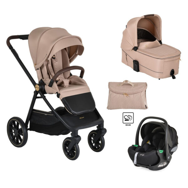 Cangaroo Σύστημα Μετακίνησης Celebrity  3 σε 1 Crepe Beige με Κάθισμα Αυτοκινήτου Onyx 40-87cm
