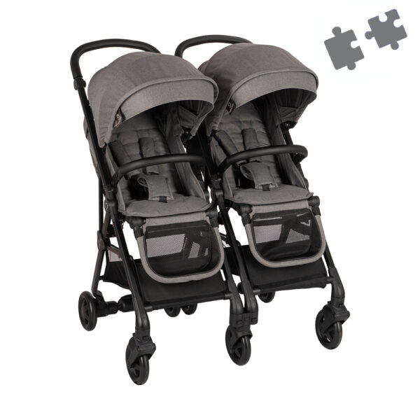 Two Bebe Καρότσι Διδύμων Διαιρούμενο Grey