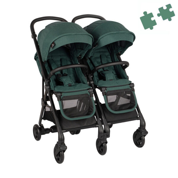 Two Bebe Καρότσι Διδύμων Διαιρούμενο Green