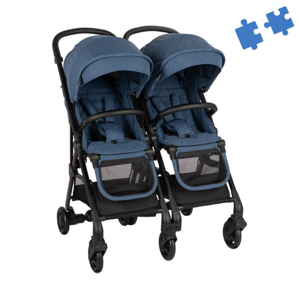 Two Bebe Καρότσι Διδύμων Διαιρούμενο Blue