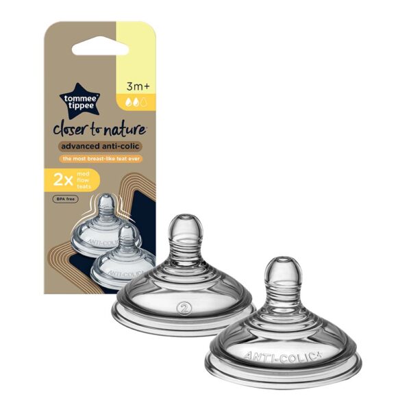 Tommee Tippee Θηλές Σιλικόνης Advance Anti Colic Μέτριας Ροής 3m+