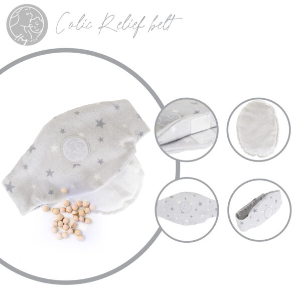 Hugzz Θερμική Ζώνη Κατά των Κολικών με Σπόρους Κερασιάς Grey Stars